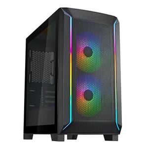 SilverStone Корпус FARA FA312Z-BG, без БП, 2xUSB3.0, 2x140mm ARGB fan, TG Side Panel, mATX, Black