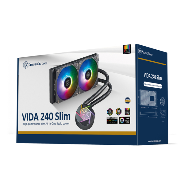SilverStone Система жидкостного охлаждения Vida VD240-SLIM, LGA1700, 2066, 2011, 1200, 115x, AM5, AM4 TDP200W
