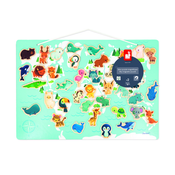 Навчальна іграшка Janod Карта світу з тваринами (J05468)