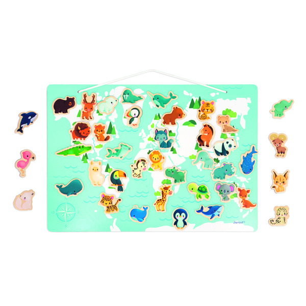 Навчальна іграшка Janod Карта світу з тваринами (J05468)