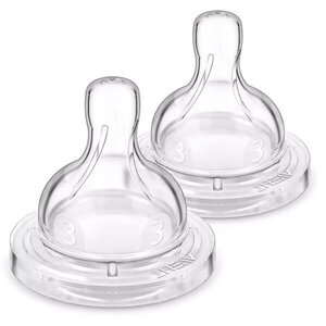Philips Соска Avent силиконовая Анти-колик, 3 мес+., 2 шт, средний поток
