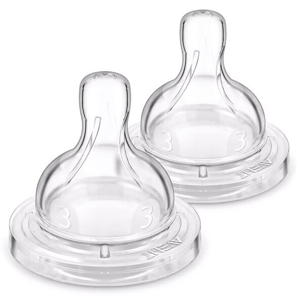Philips Соска Avent силиконовая Анти-колик, 3 мес+., 2 шт, средний поток