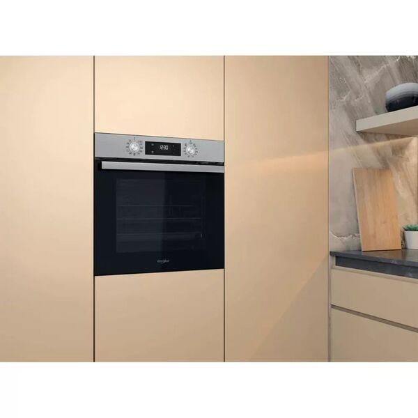 Whirlpool Духова шафа електрична, 71л, A+, дисплей, конвекція, телескопічні напрямні, нерж