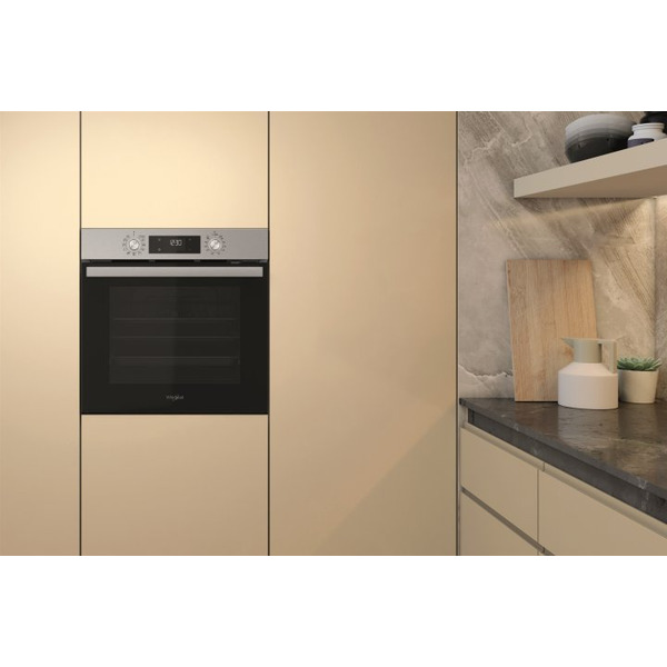 Whirlpool Духова шафа електрична, 71л, A+, дисплей, конвекція, телескопічні напрямні, нерж