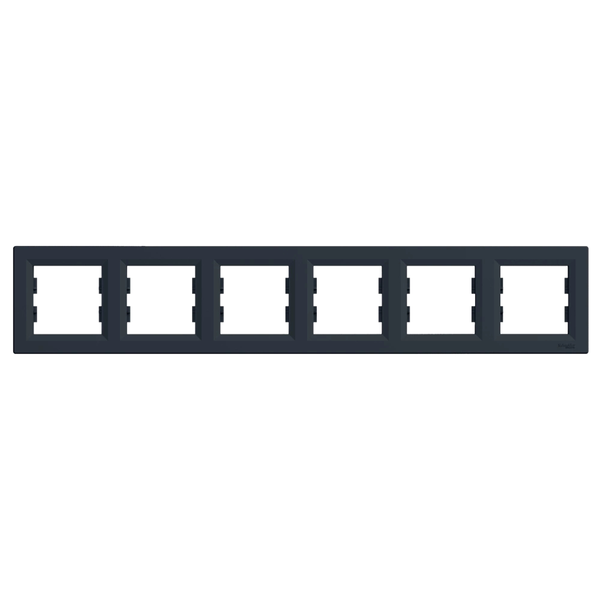 Рамка 6 постів антрацит горизонтальна