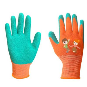 Neo Tools Перчатки рабочие детские, латексное покрытие, полиэстер, дышащая верхняя часть, рисунок, р.5, оранжевый