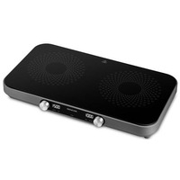 Электроплитка Sencor SmoothCook SCP2803BK, 2 комфорки, стеклокерамика, 2200Вт+1300Вт, черный