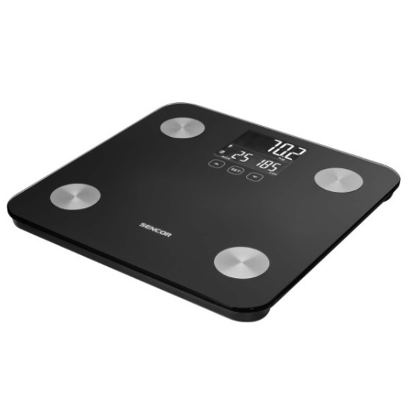 Sencor Весы напольные SBS6025WH, 180 кг, 3хААА, стекло, черный