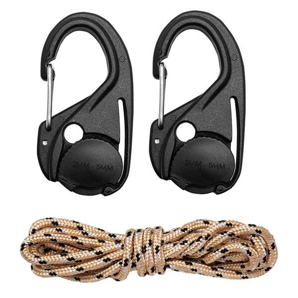 Паракордовий шнур з карабіном Neo Tools, 3.7мм х 1.5м, 2 карабіна (63-155)