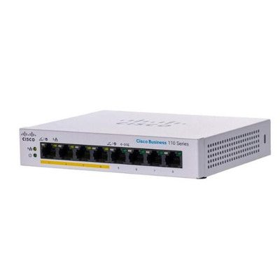 Коммутатор Cisco CBS110 Unmanaged 8-port GE, Partial PoE, Desktop, Ext PS