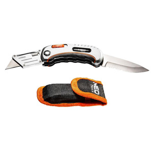 Neo Tools Нож складной, 2 наконечника, 5 трапециевидных лезвий в наборе, чехол