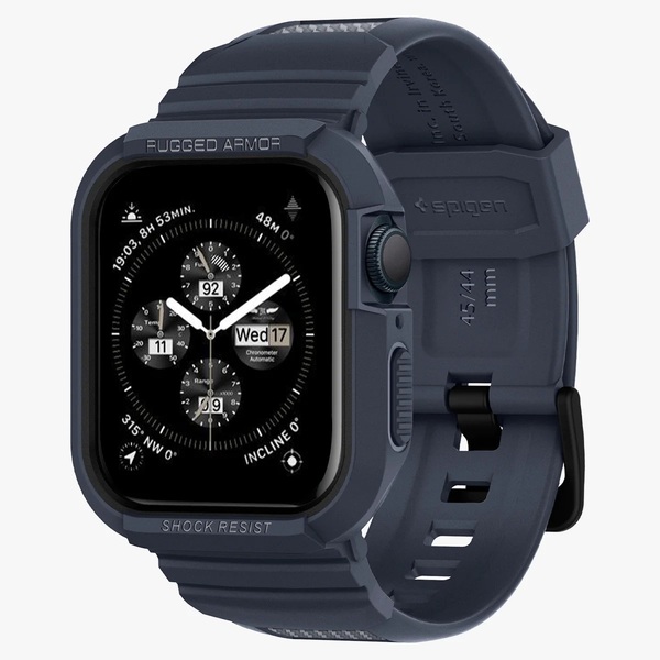 Spigen Чехол и ремешок 2в1 для Apple Watch 45mm/44mm Rugged Armor Pro, Charcoal Gray