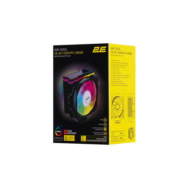 Кулер 2E GAMING AIR COOL AC120D4TC-ARGB 2E-AC120D4TC-ARGB