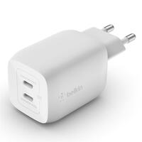 Belkin Зарядное устройство сетевое 65Вт 2хUSB-С GAN PD PPS, белый