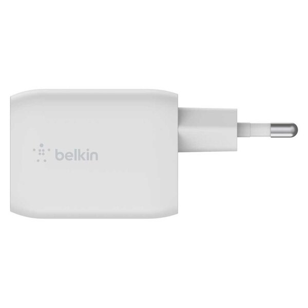 Мережевий зарядний пристрій Belkin 65Вт 2хUSB-С GAN PD PPS, white (WCH013VFWH)