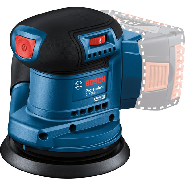 Эксцентриковая аккумуляторная шлифмашина Bosch GEX 185-LI, 18В, без АКБ и ЗУ (0.601.3A5.020)