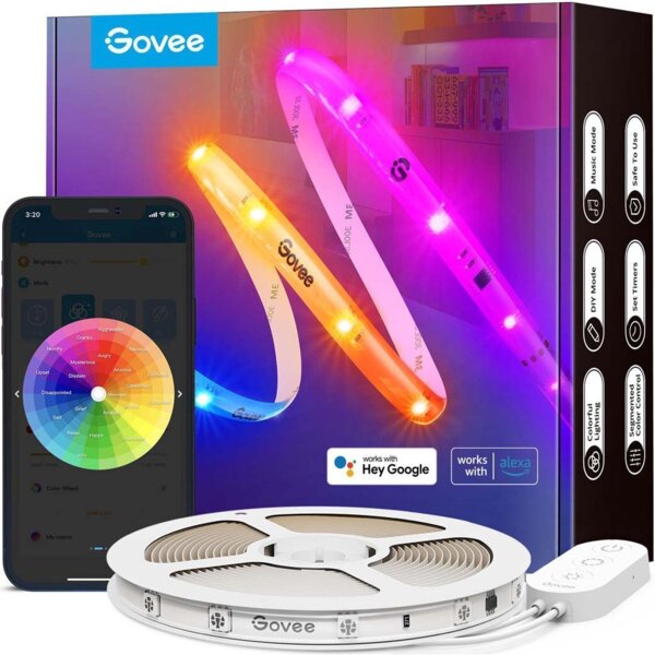 Стрічка світлодіодна розумна Govee H619С RGBIC Basic Wi-Fi + Bluetooth LED 10м, Білий (H619C3D1)