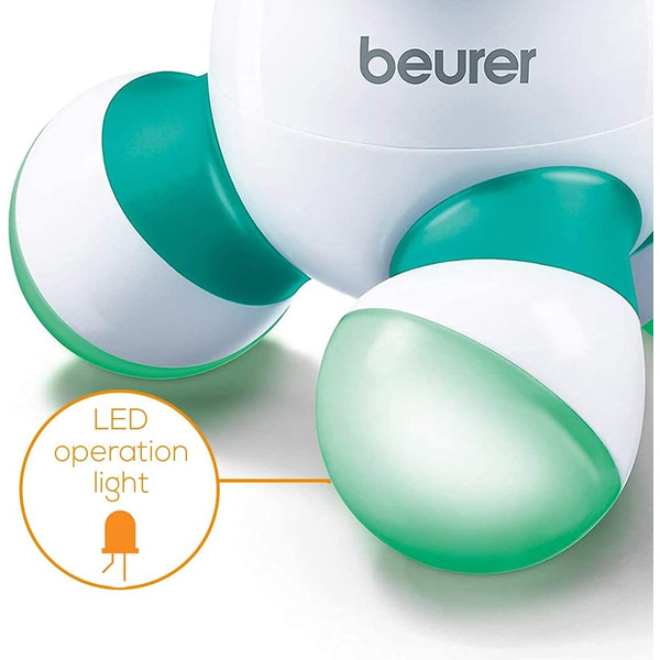 Масажер Beurer для тіла, ААА в комплекті, 0.2кг, біло-зелений