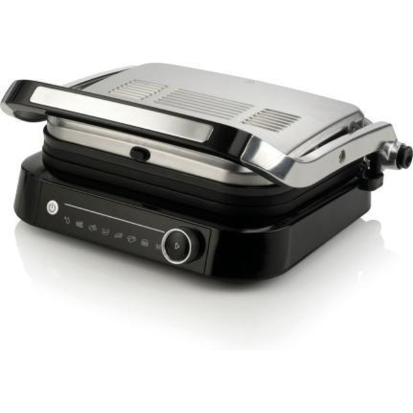 Гриль Gorenje прижимний, 2100Вт, темп. режимів-7, з`ємні пластини, розкриття на 180, метал, сірий