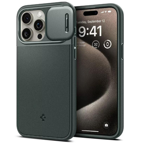 Чохол Spigen для Apple iPhone 15 Pro Max Optik Armor MagFit Abyss, Green