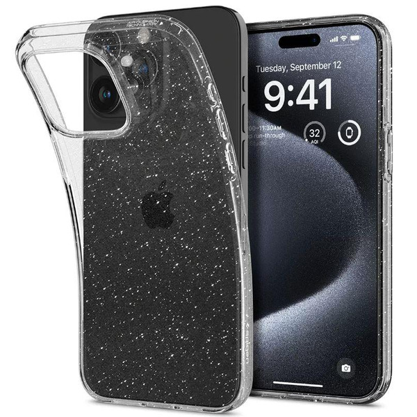 Чохол Spigen для Apple iPhone 15 Pro Liquid Crystal Glitter, Crystal Quartz ACS06701