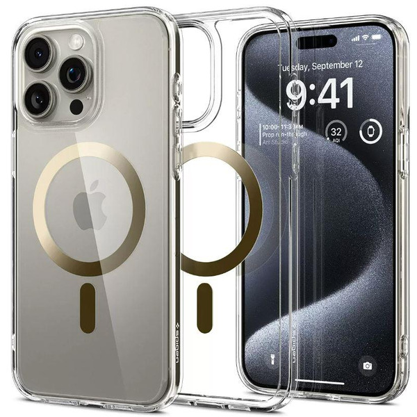 Чохол Spigen для Apple iPhone 15 Pro Ultra Hybrid MagFit, Gold ACS06718