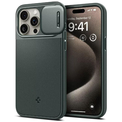 Чохол Spigen для Apple iPhone 15 Pro Optik Armor MagFit, Abyss Green