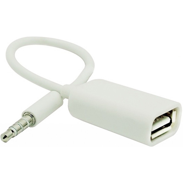 Перехідник аудіо USB для iPod Shuffle Jack 3.5mm M 4 pin -> USB AF, білий