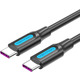 Кабель Vention USB Type-C - USB Type-C (M/M) TPE Round PD 100W, 5A, 1 м, Black (COTBF)