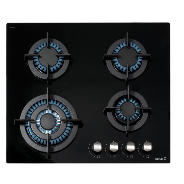 Варильна поверхня Cata газова на склі, 60см, чавун, CCI 6031 BK, чорний