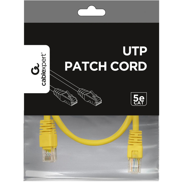 Патч-корд UTP Cablexpert (PP12-2M/Y) літий, 50u "штекер із засувкою, 2 м, жовтий