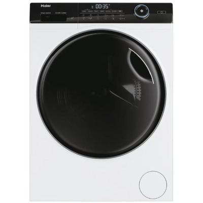 Прально-сушильна машина Haier фронтальна, 9(6)кг, 1400, A, 60см, дисплей, пара, інвертор, люк чорний, прямий привід, білий