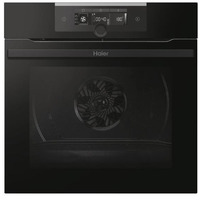 Духова шафа Haier електрична, 70л, A+, дисплей, конвекція, піроліз, телескопічні напрямні, чорний