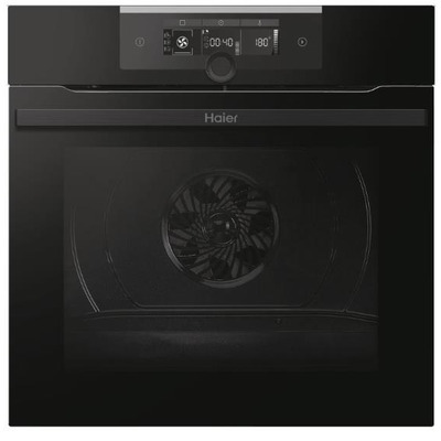 Духова шафа Haier електрична, 70л, A+, дисплей, конвекція, піроліз, телескопічні напрямні, чорний