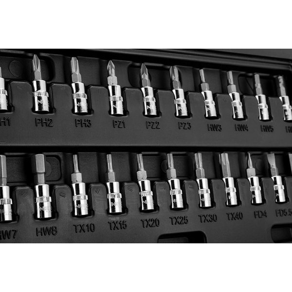 Набір торцевих головок Neo Tools, 46шт, 1/4", CrV, кейс (10-004)