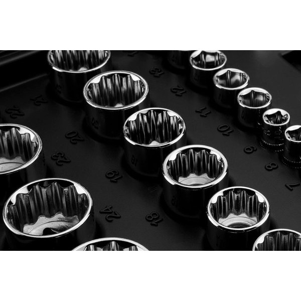 Набор инструмента Neo Tools, Набор торцевых головок, 86шт, 1/2", 1/4", CrV, кейс