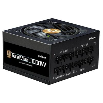 Блок живлення Zalman Teramax 2  (1000W), >90%, 80+ Gold, 120мм, 1xMB 28pin (18+10), 2xCPU 8pin(4+4), 3xMolex, 12xSATA, 4xPCIe 8pin(6+2), 1х12VHPWR, Fully Modular