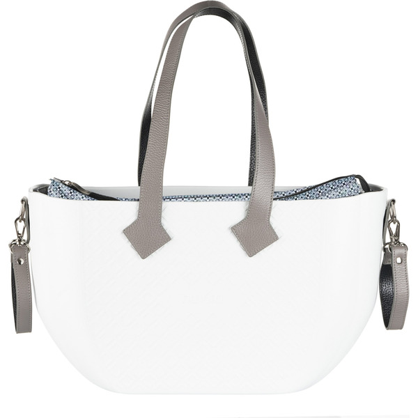 Сумка Nuvita MyMia з ручками зі шкіри, килимком та ременями для коляски, біло-сірий (NV8801G/02O/23G/13G/33G)