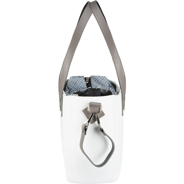 Сумка Nuvita MyMia з ручками зі шкіри, килимком та ременями для коляски, біло-сірий (NV8801G/02O/23G/13G/33G)