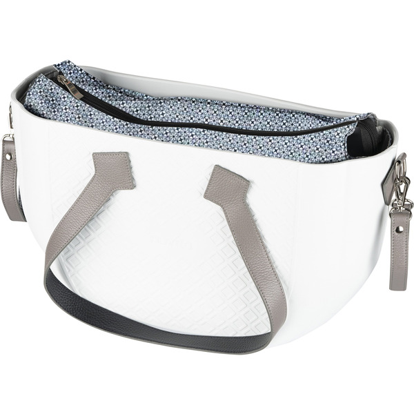 Сумка Nuvita MyMia з ручками зі шкіри, килимком та ременями для коляски, біло-сірий (NV8801G/02O/23G/13G/33G)