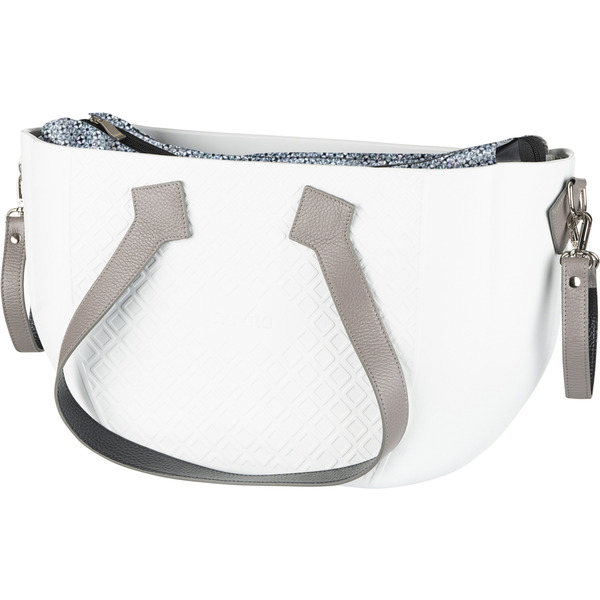 Сумка Nuvita MyMia з ручками зі шкіри, килимком та ременями для коляски, біло-сірий (NV8801G/02O/23G/13G/33G)