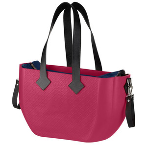 Сумка Nuvita MyMia ручки еко-шкіра, килимок, ремені для коляски, малиново-чорний (NV8801L/02N/03B)