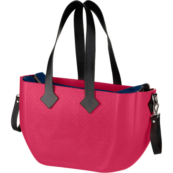 Сумка Nuvita MyMia з ручками зі шкіри, килимком, ременями для коляски, кольору малини-чорний (NV8801L/02N/23B/13B/33B)