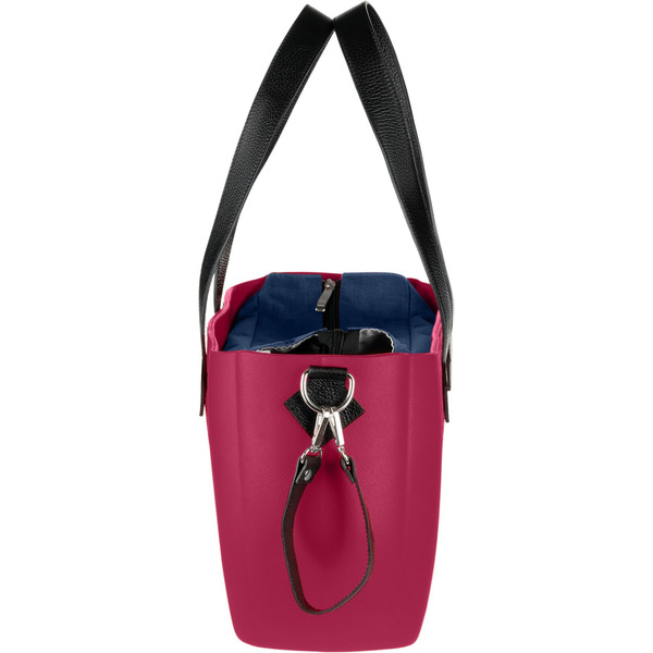 Сумка Nuvita MyMia з ручками зі шкіри, килимком, ременями для коляски, кольору малини-чорний (NV8801L/02N/23B/13B/33B)