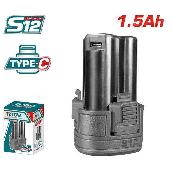 Аккумулятор TOTAL TBLI12153 12В, 1.5А, разъем USB Type-C