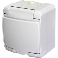 Розетка 1-на з з/к Schuko RHE-1s (біла/біла кришка, IP54) ETI 4668015 Hermetics