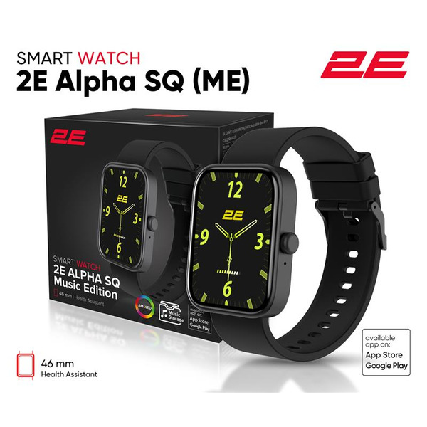 Смарт-годинник 2E Alpha SQ Music Edition 46mm Black