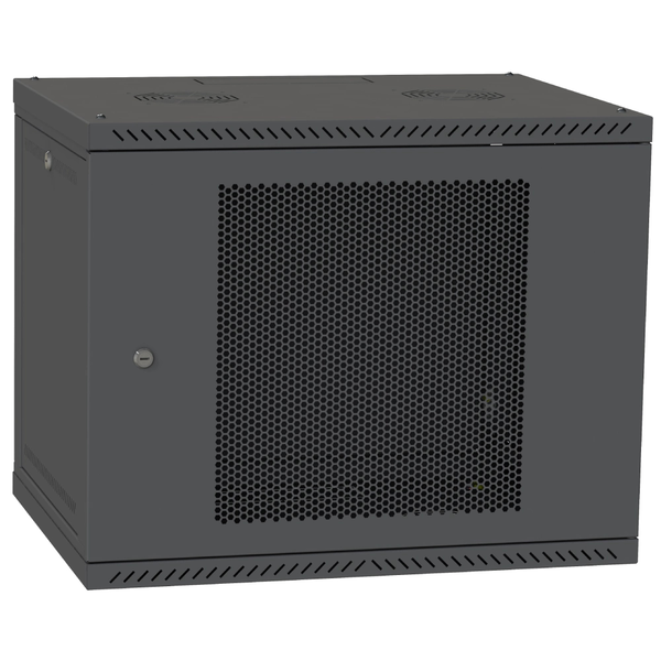 Шафа телекомунікаційна двері перф (чорна) IPCOM 9U 600x450