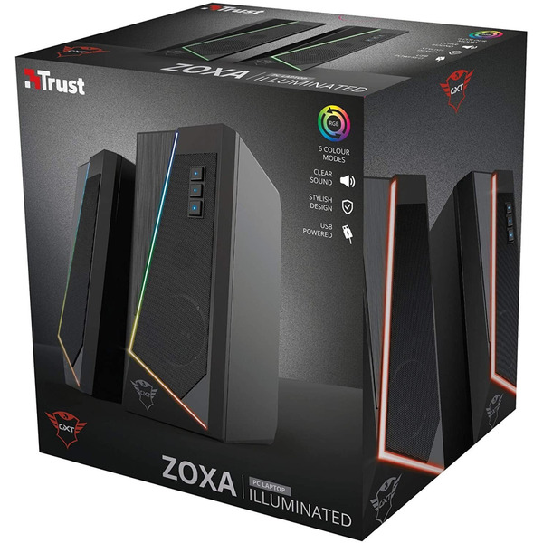 Комп'ютерні колонки Trust 2.0 GXT 609 Zoxa RGB Black (24070_TRUST)