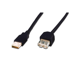 Кабель USB-A (M/F) заряджання/синхронізації, DIGITUS, 5м, чорний